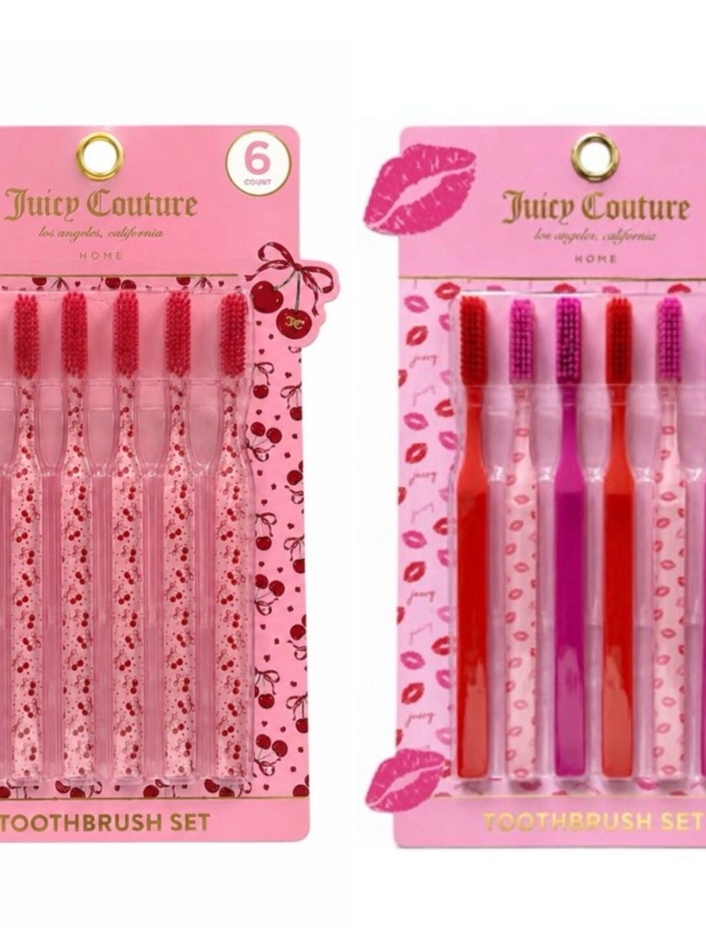 Juicy Couture Pink & Red Mini Toothbrush Gift Set - 2pks